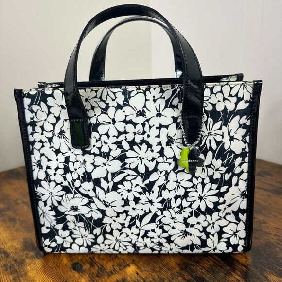 Burberry Vintage Floral Tote Bag Black White - Picture 1 of 16